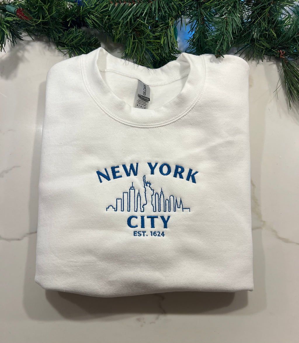 New York Embroidered Crewneck